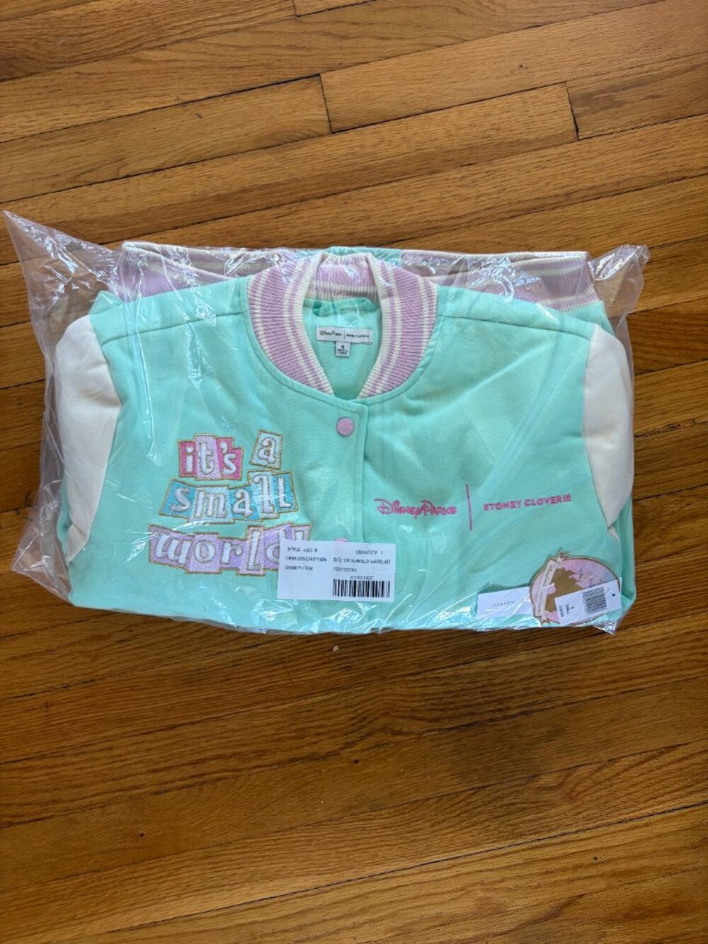 NWT Disney x Stoney Clover Lane - It's a Small World Varsity Jacket SIZE SMALL